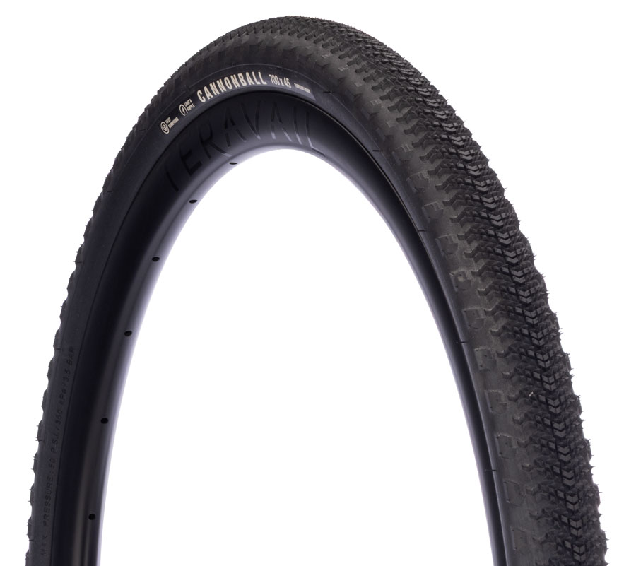 Teravail Cannonball Tire - 700 x 45 Tubeless Folding BLK Durable Fast Compound Teravail Cannonball Tire - 700 x 45 Tubeless Folding BLK Durable Fast Compound