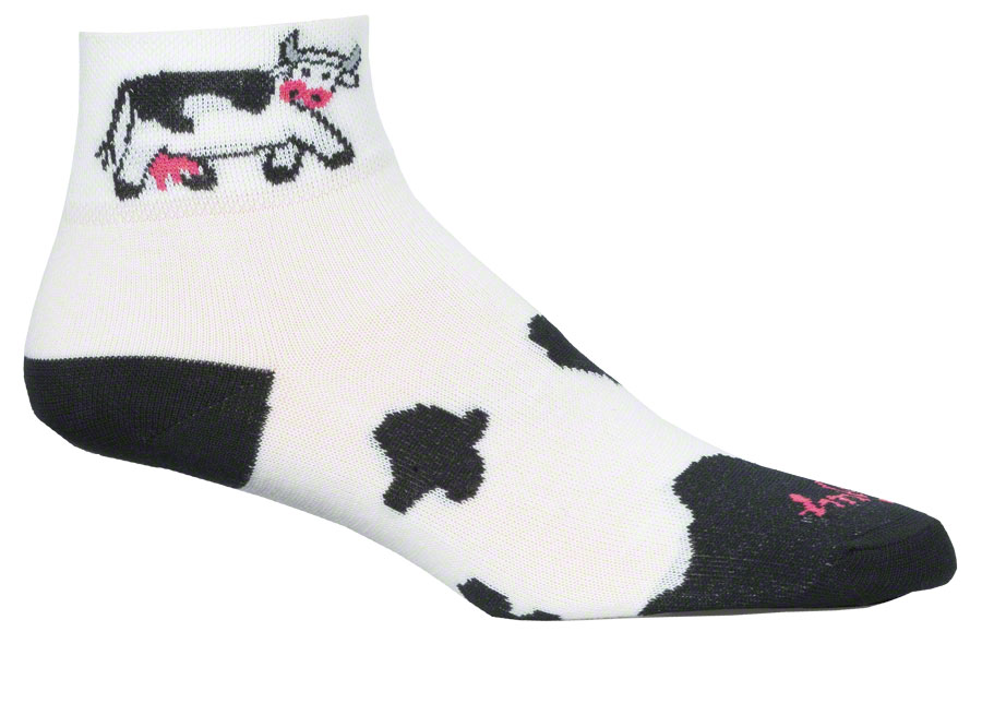 SockGuy Classic Cow Socks - 2" White Women's Small/Medium