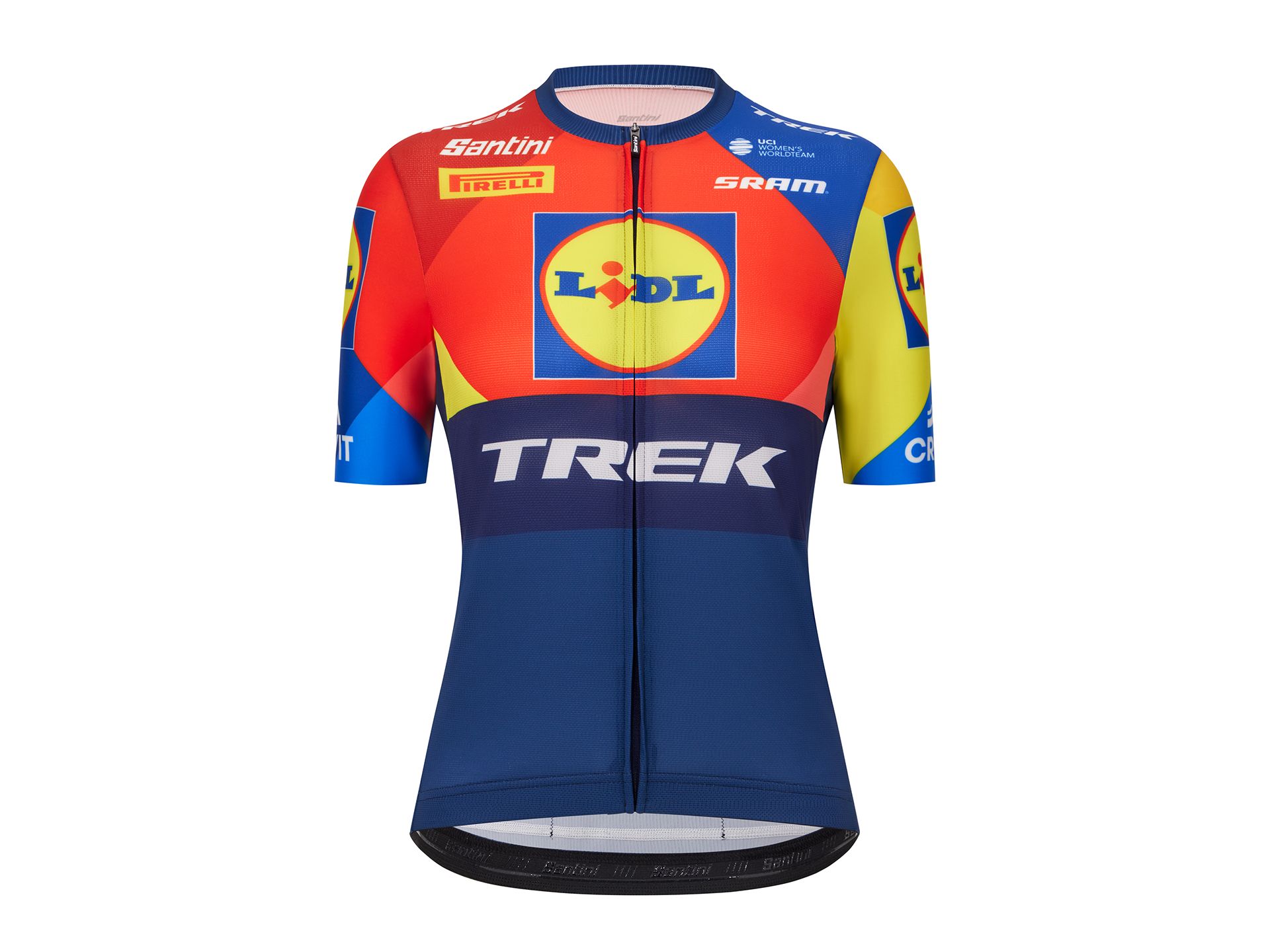 Santini Trek Replica Women Jersey Blue/Yellow variant 2