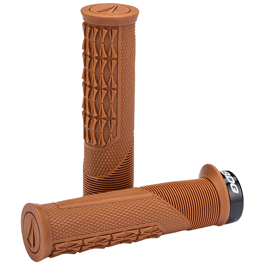 SDG Thrice OC Lock-On MTB Grips - Brown-Black