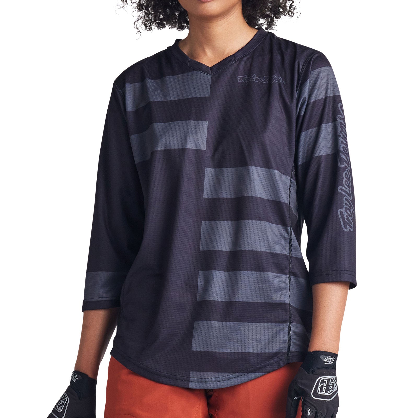 Womens Mischief Jersey Split Stripe Black - Image 4
