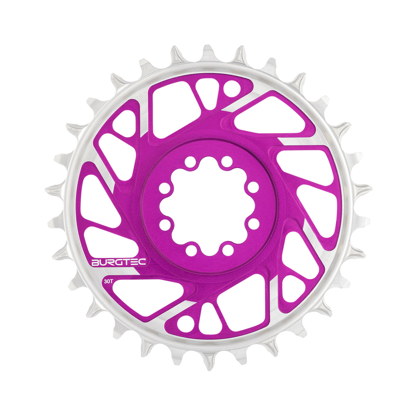 Burgtec 3mm Offset Thick Thin Chainring SRAM 8-Bolt 30T Purp