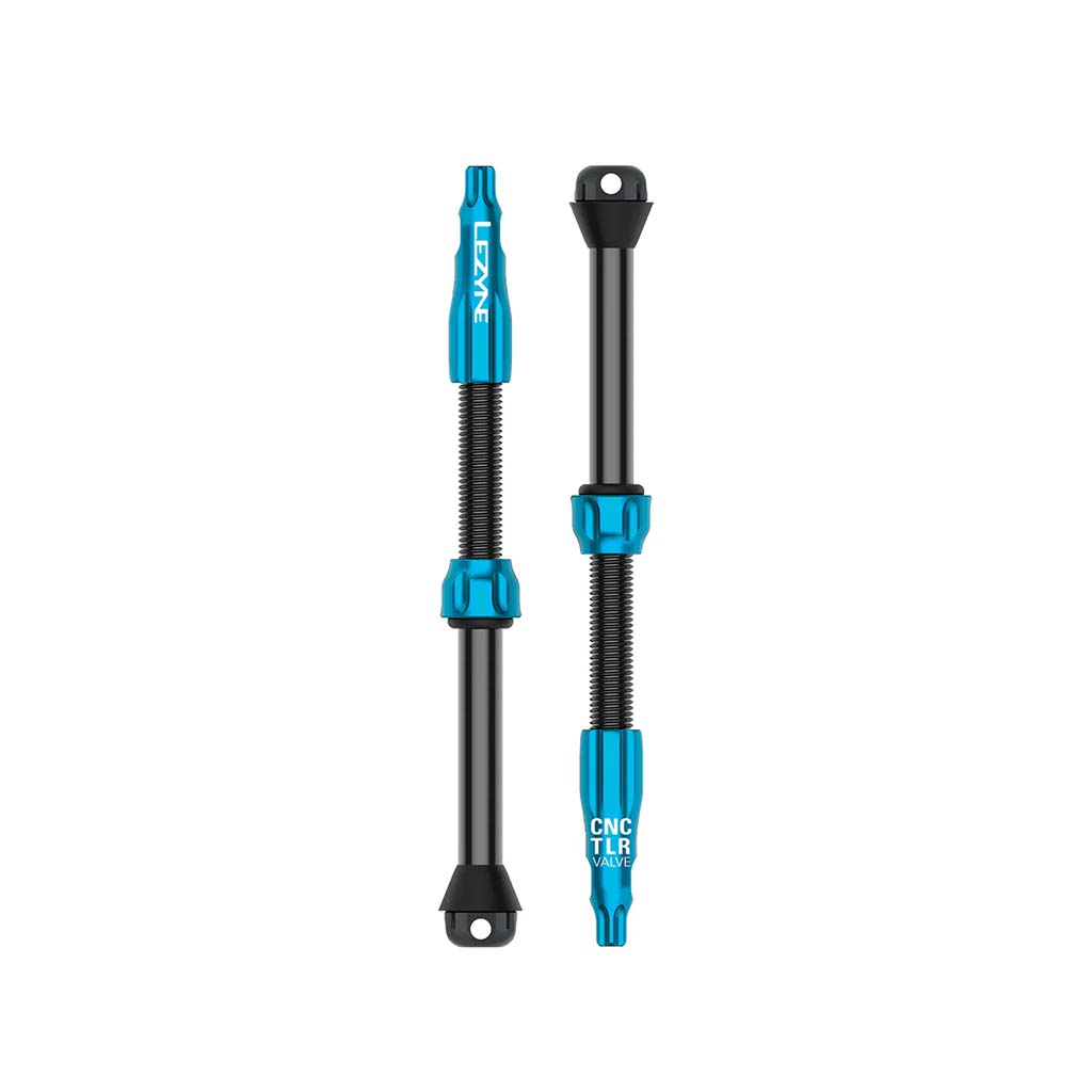 Lezyne CNC TLR Tubeless Valve Pro 80mm Blue Pair