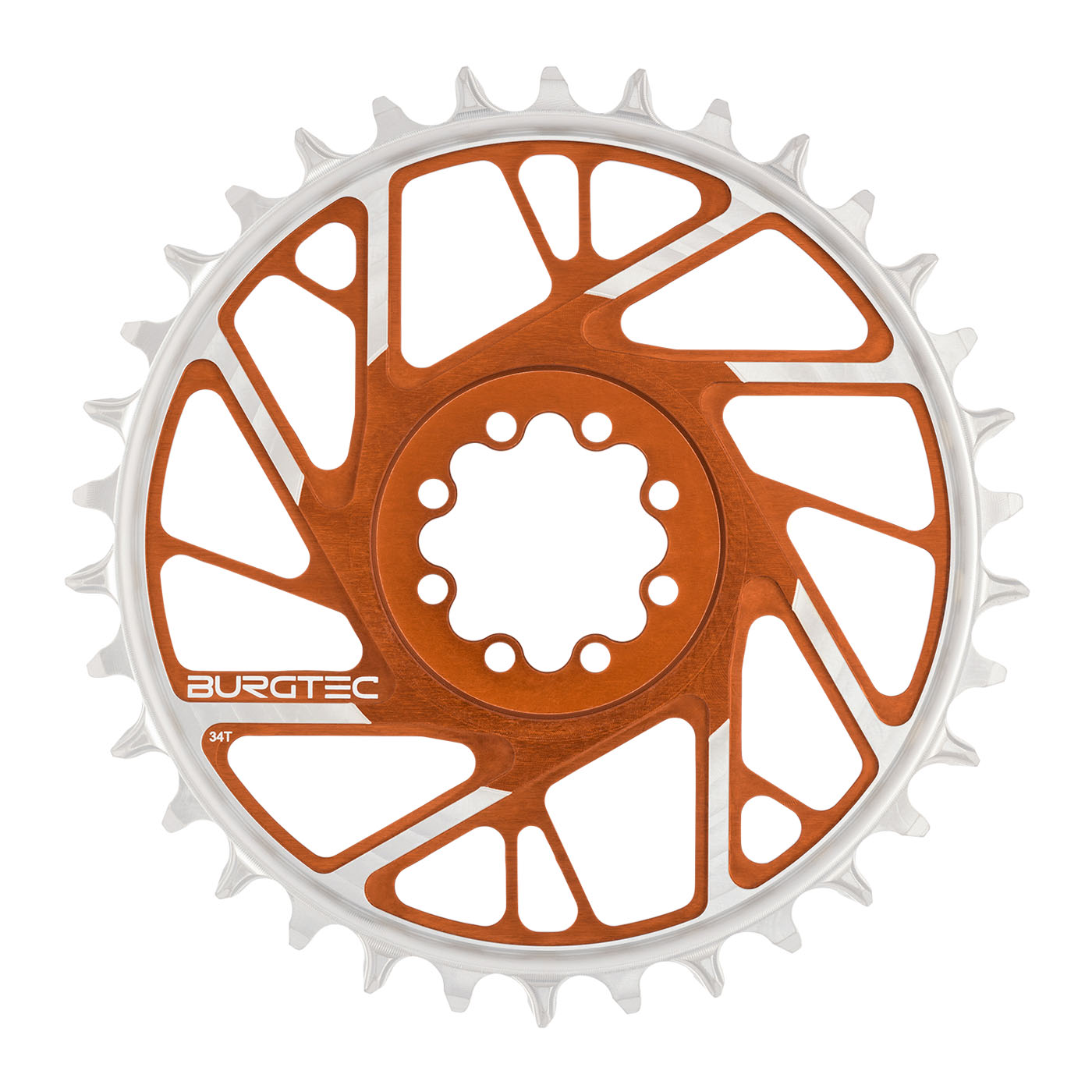 Burgtec 3mm Offset Thick Thin Chainring SRAM 8-Bolt 34T Brnz