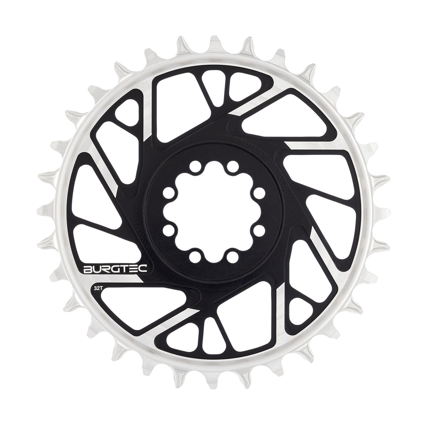 Burgtec 3mm Offset Thick Thin Chainring SRAM 8-Bolt 32T Blk