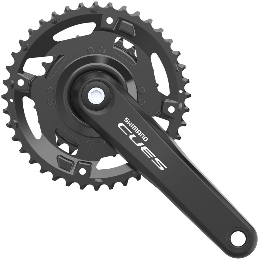 Shimano CUES FC-U4000-2 Crankset - 9/10/11-Speed, Riveted Square Taper JIS Spindle Interface, Black
