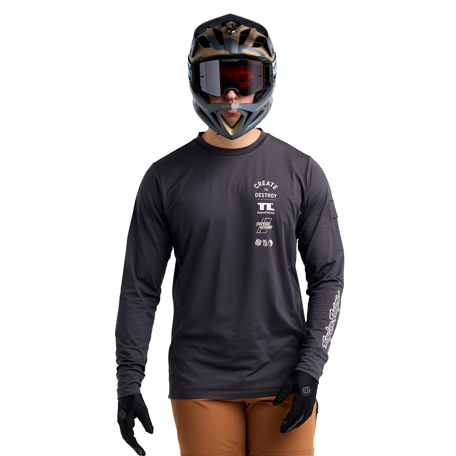 Ruckus Long Sleeve Ride Tee Destroy Carbon - Image 5