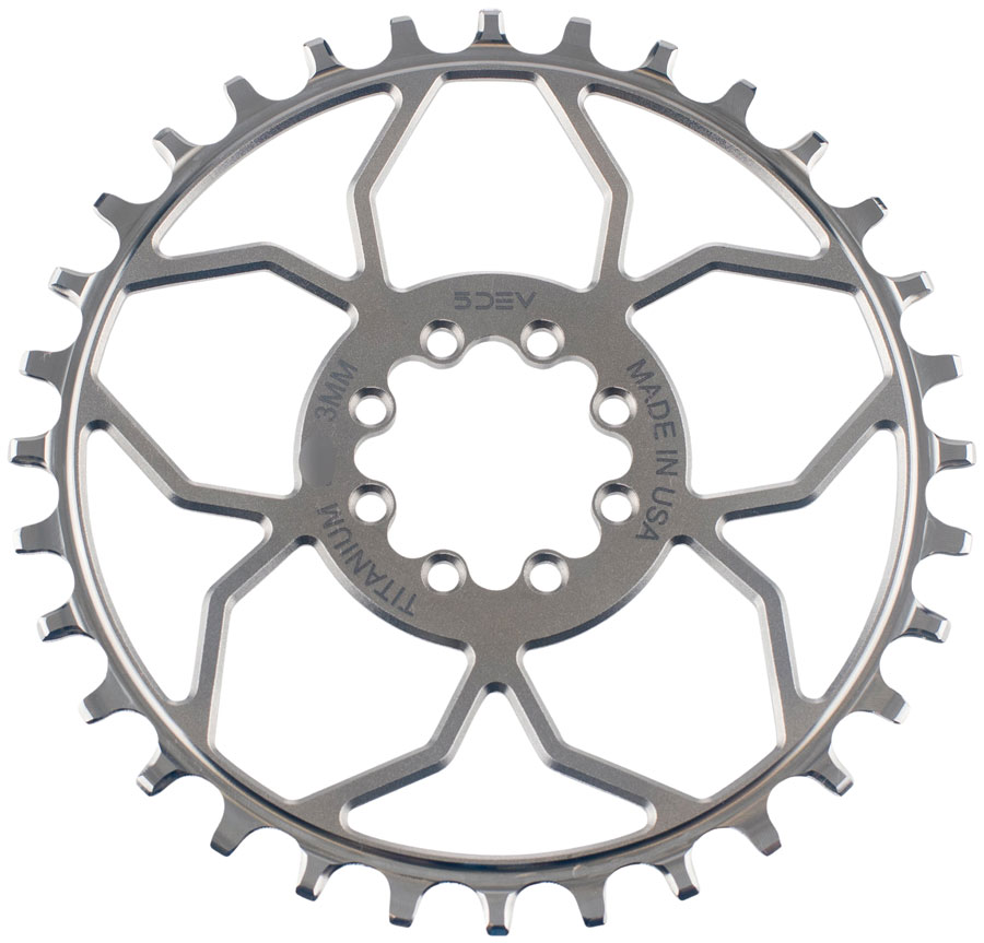 5Dev Titanium 8-Bolt Chainrings - 3mm Offset 5Dev Titanium 8-Bolt Chainrings - 3mm Offset