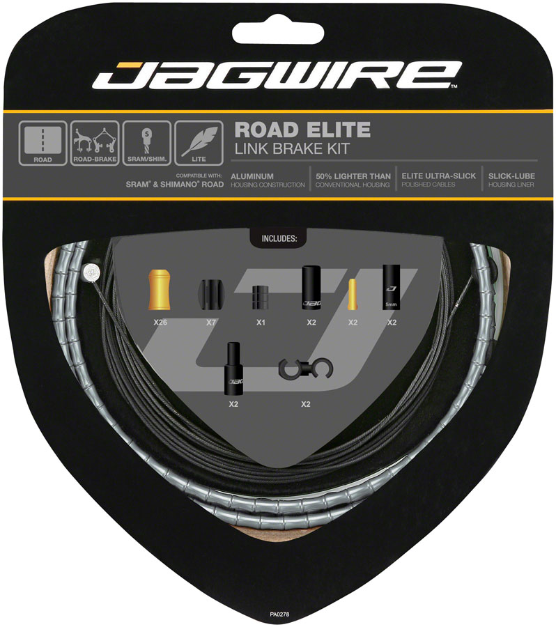 Jagwire Road Elite Link Brake Cable Kit - SRAM/Shimano Ultra-Slick Uncoated Cables