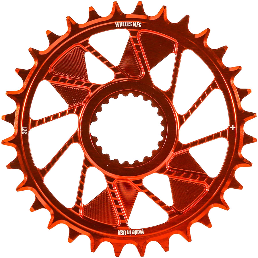 Wheels Manufacturing Direct Mount Chainring - 32t Shimano Direct Mount 1.5mm Inboard Offset HG+ Chain Compatible Orange Wheels Manufacturing Direct Mount Chainring - 32t Shimano Direct Mount 1.5mm Inboard Offset HG+ Chain Compatible Orange