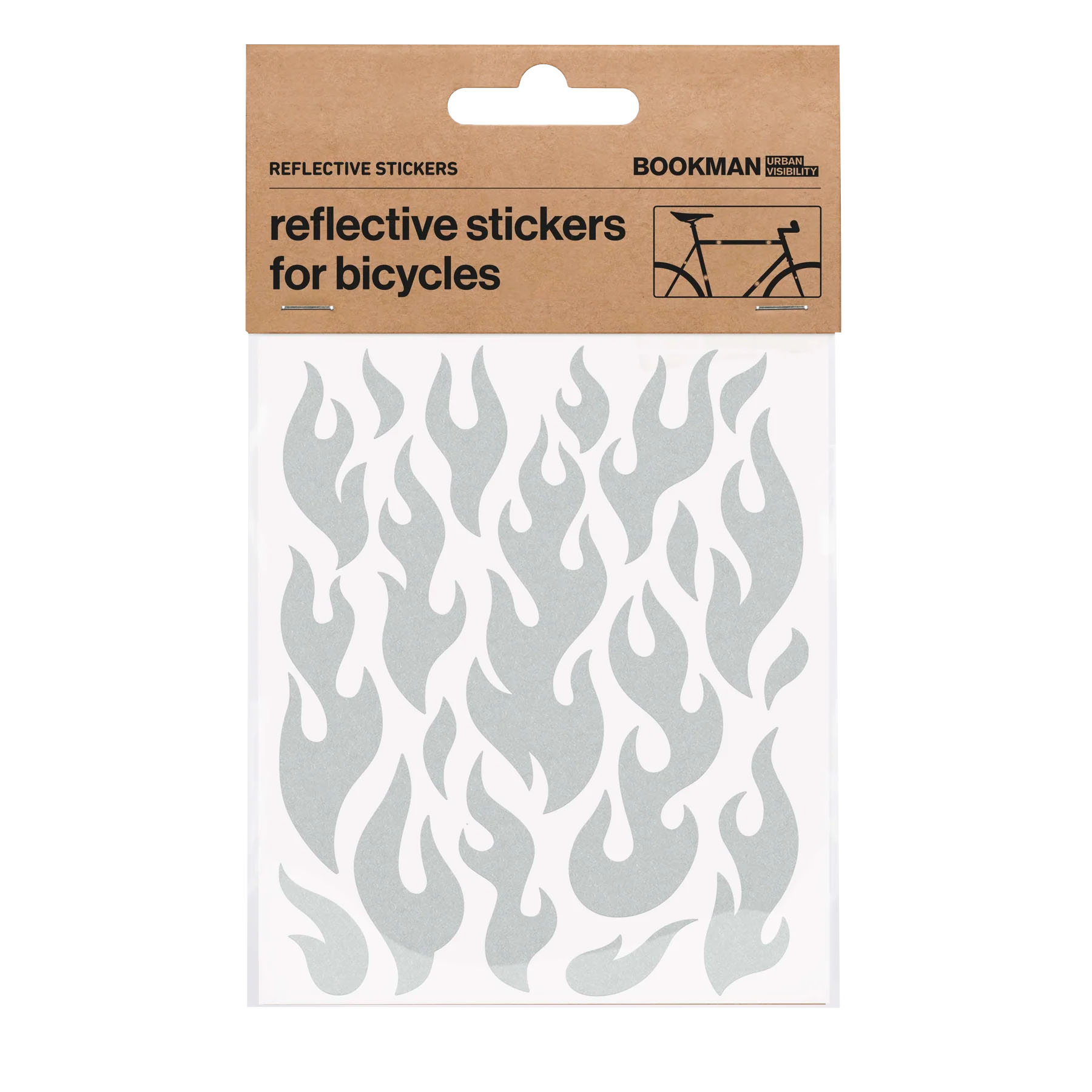 Bookman Visibility Reflective Stickers Flames White Bookman Visibility Reflective Stickers Flames White