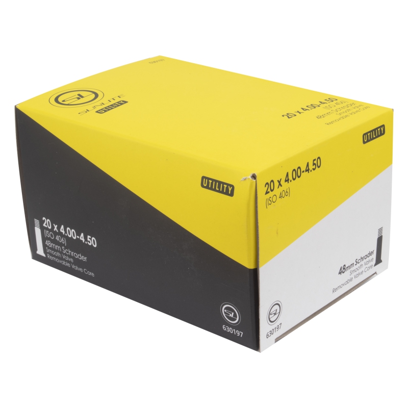 Sunlite Utili-T Standard Schrader Valve Tubes 20x4.00-4.50 SV 48mm 0d Smooth Removable 104mm 0.9mm