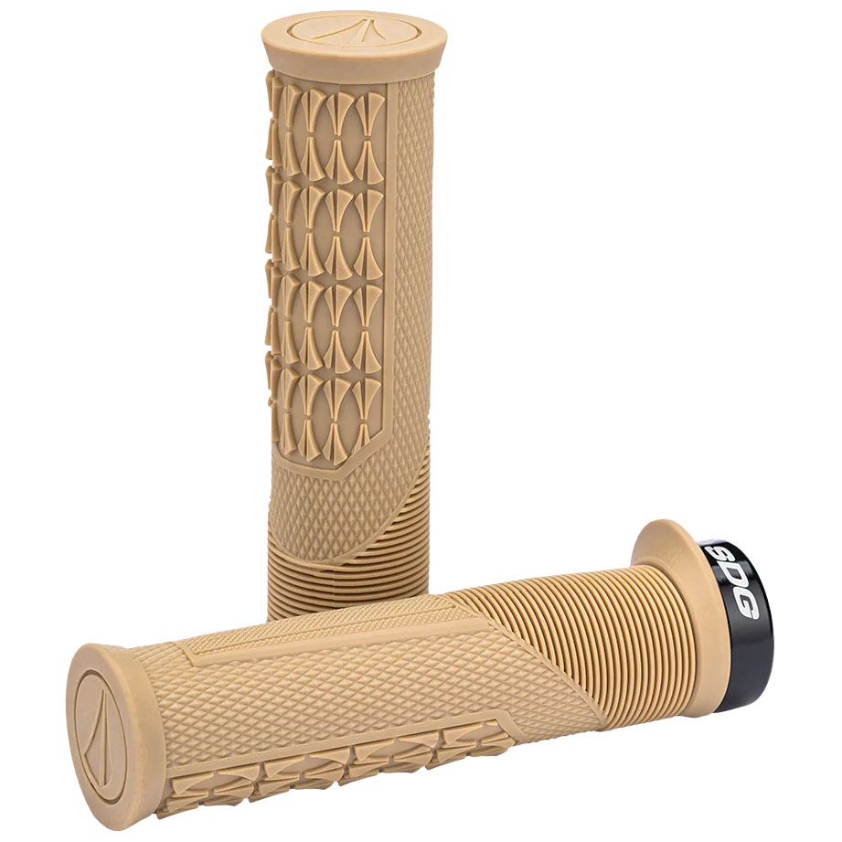 SDG Thrice OC Lock-On MTB Grips - Tan-Black