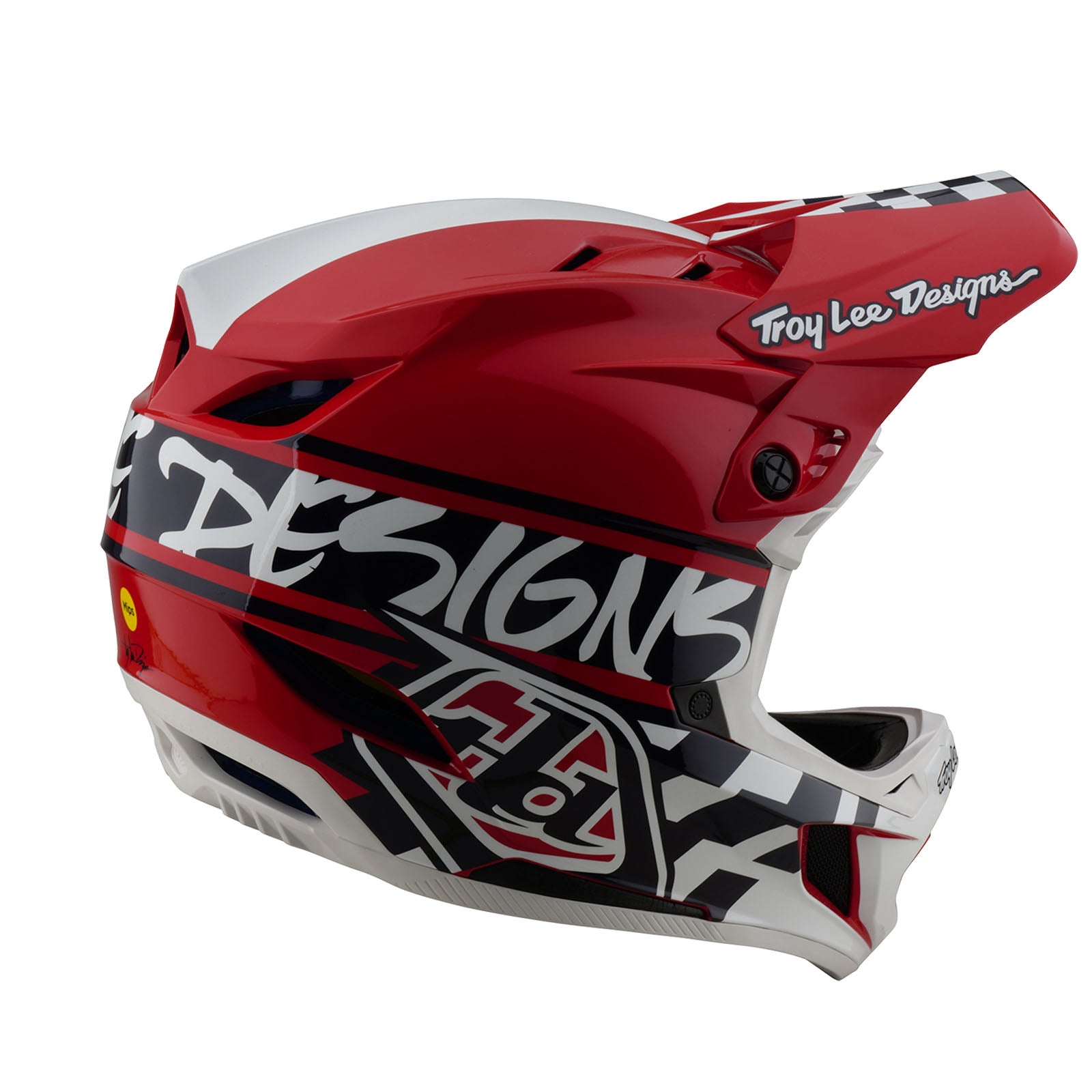 D4 Polyacrylite Helmet Fifty-50 White / Red - Image 4