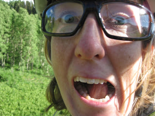 Well first there was these pointy rocks that were powdery like the moon, and I was up in the air forever because of moon gravity, and then I landed and there was this part like fishooooo fishooooo fishooooo where things went by that I didn't know what they were, and then there was this wreck I almost had, and then those strobing trees, and then we were going even faster so fast that we went to plaid, and that unicorn with the golden horn appeared, and then there was that part that was like budda budda budda budda and I ate this bee because I was trying to slow myself down with my mouth like a parachute!