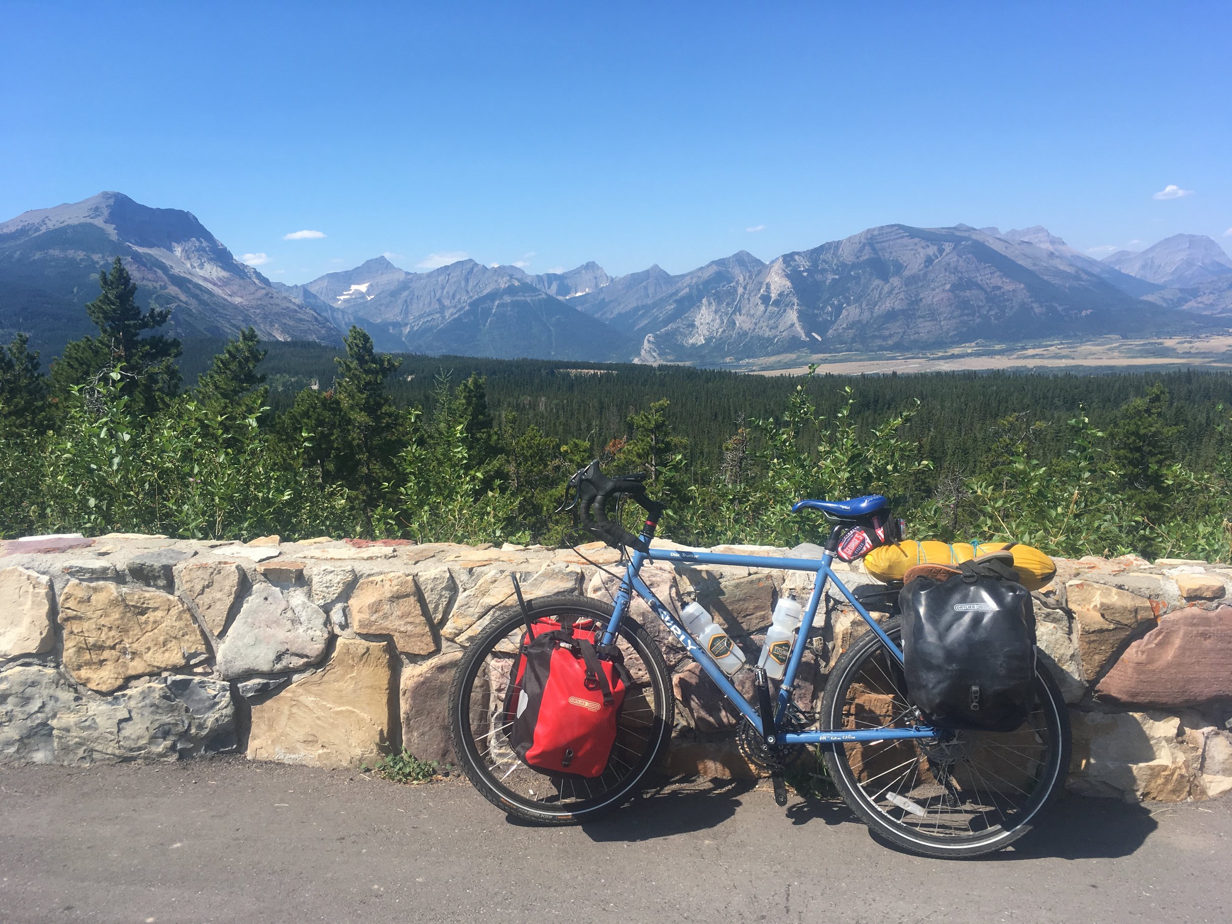 Blue skies and blue bikes somewhere in Canada