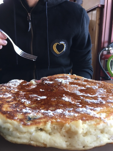 Perhaps this 14" pancake explains side-stitch I had later.