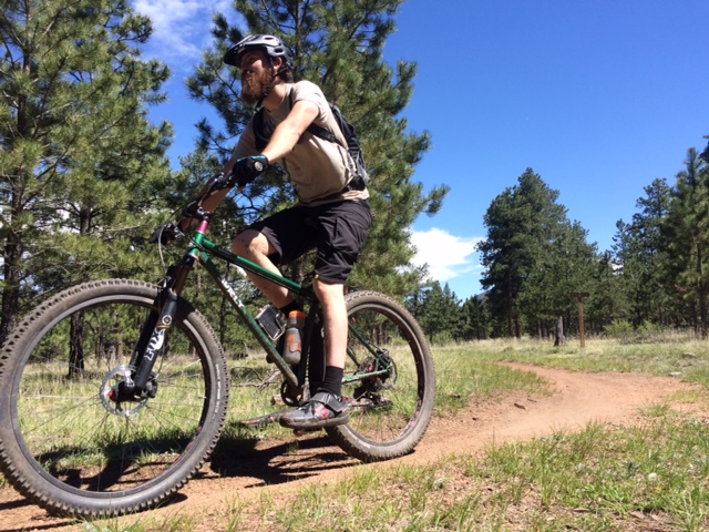 Krampus in bling: suspension fork, I9 hubs, Chris King headset and bottom bracket, XX1 drivetrain, flask.