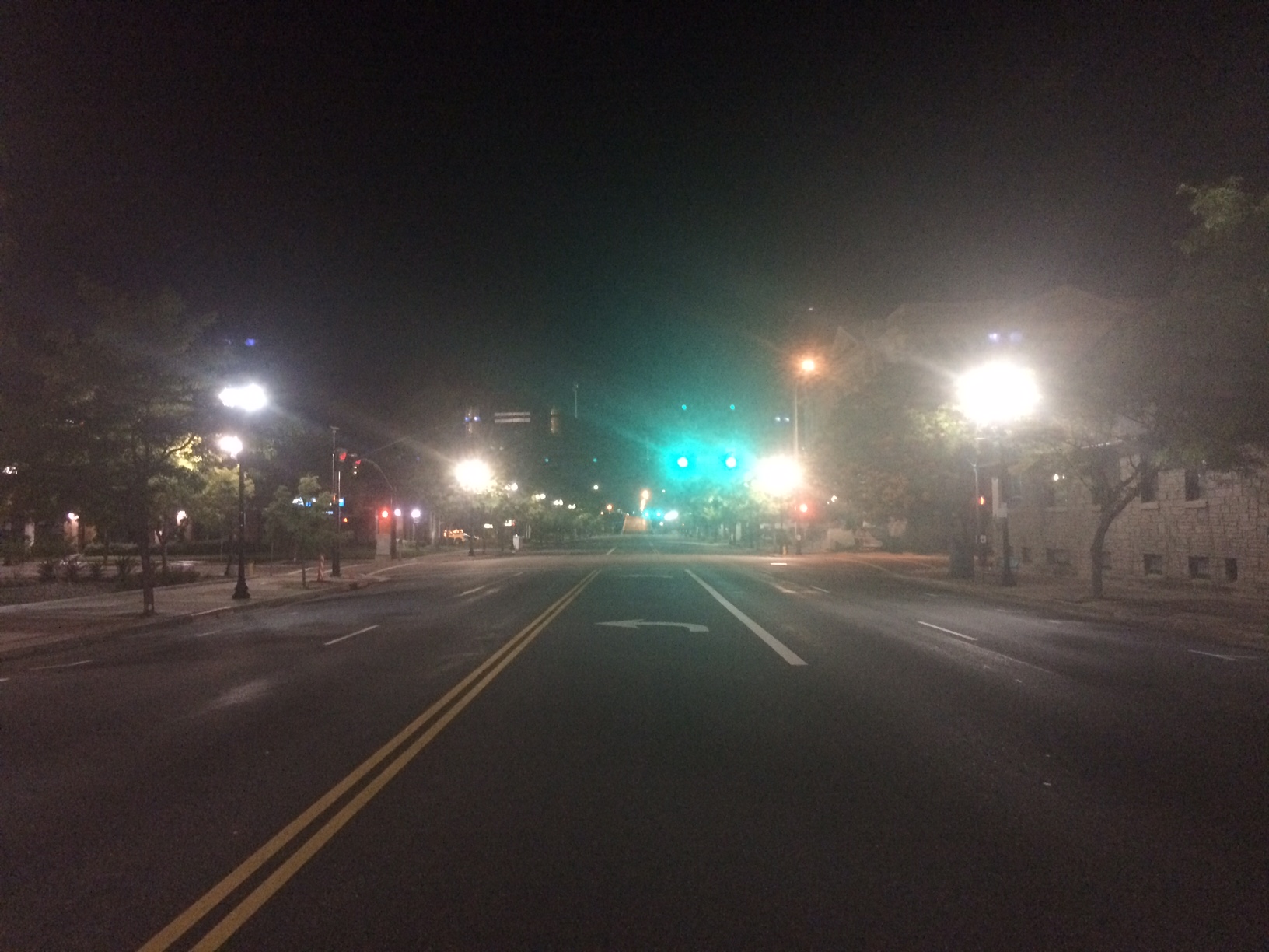 Standing in the middle of the street in a raging downtown Ogden at like 9:30pm.