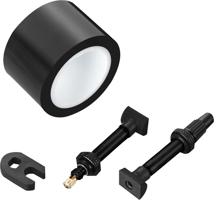 Zipp Tubeless Kit - Includes 26mm Tape, 2 Universal Valves, and 1 Valve Core Wrench Zipp Tubeless Kit - Includes 26mm Tape, 2 Universal Valves, and 1 Valve Core Wrench