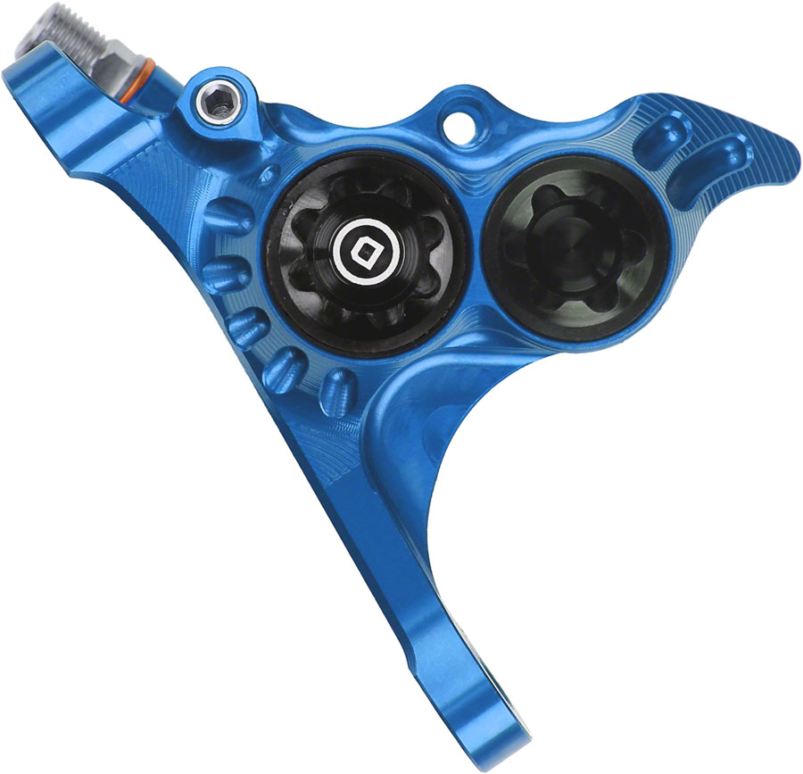 Hope RX4+ Disc Brake Caliper - Flat Mount Front +20mm DOT Type Blue Hope RX4+ Disc Brake Caliper - Flat Mount Front +20mm DOT Type Blue