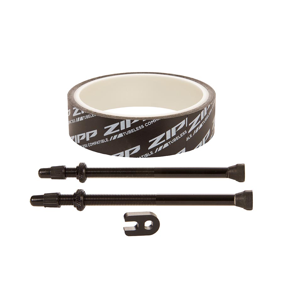 Zipp Tubeless Kit 23mm tape and 100mm valves Fits 858 and 808NSW Zipp Tubeless Kit 23mm tape and 100mm valves Fits 858 and 808NSW