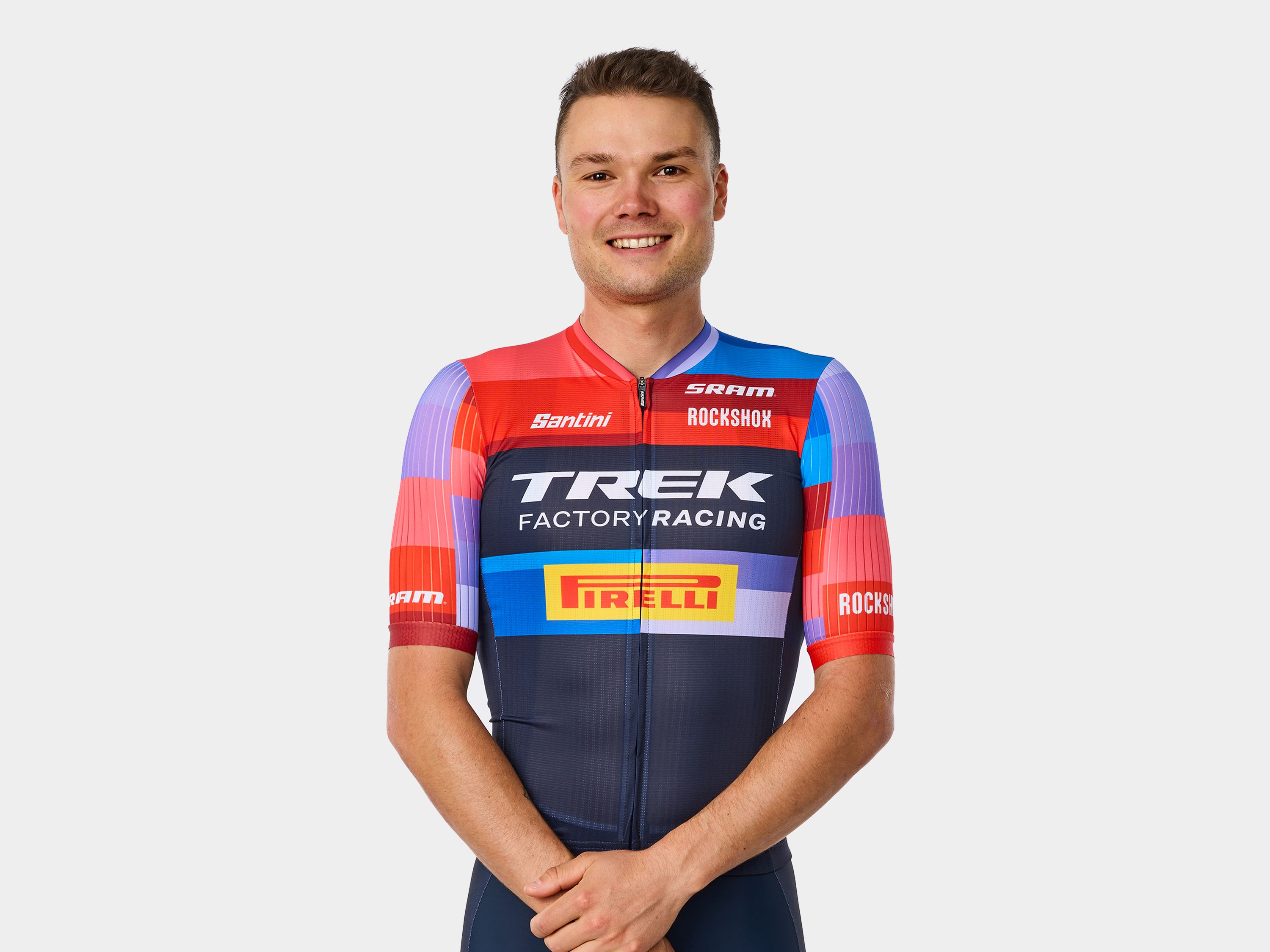 Santini Trek Factory Racing Replica Blue Jersey Santini Trek Factory Racing Replica Blue Jersey