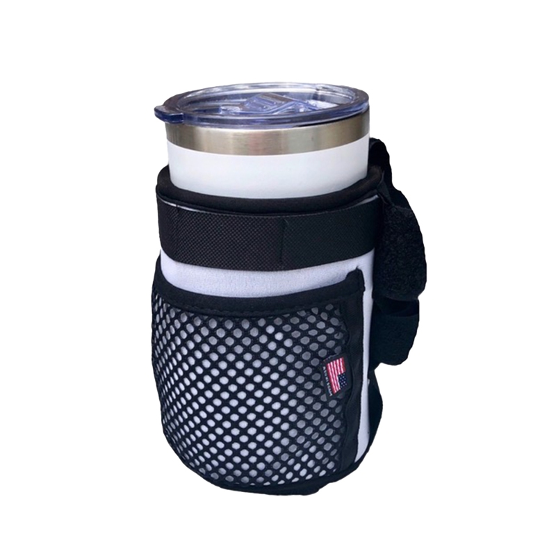 Cruiser candy Freedom E-Bike Drink & Phone Caddy Insulated Drink Holder Neoprene White Velcro Straps