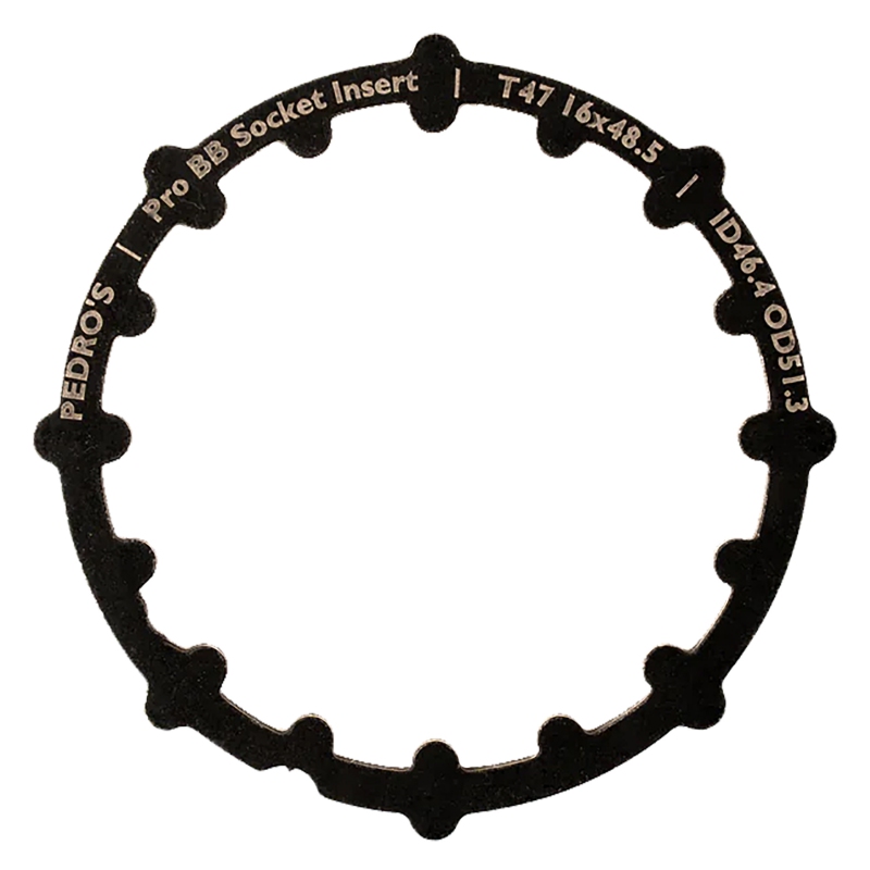 Pedros Pro BB Socket System Insert BB Adapter Tool Black 16-Notch 48.5mm 6460768 T47