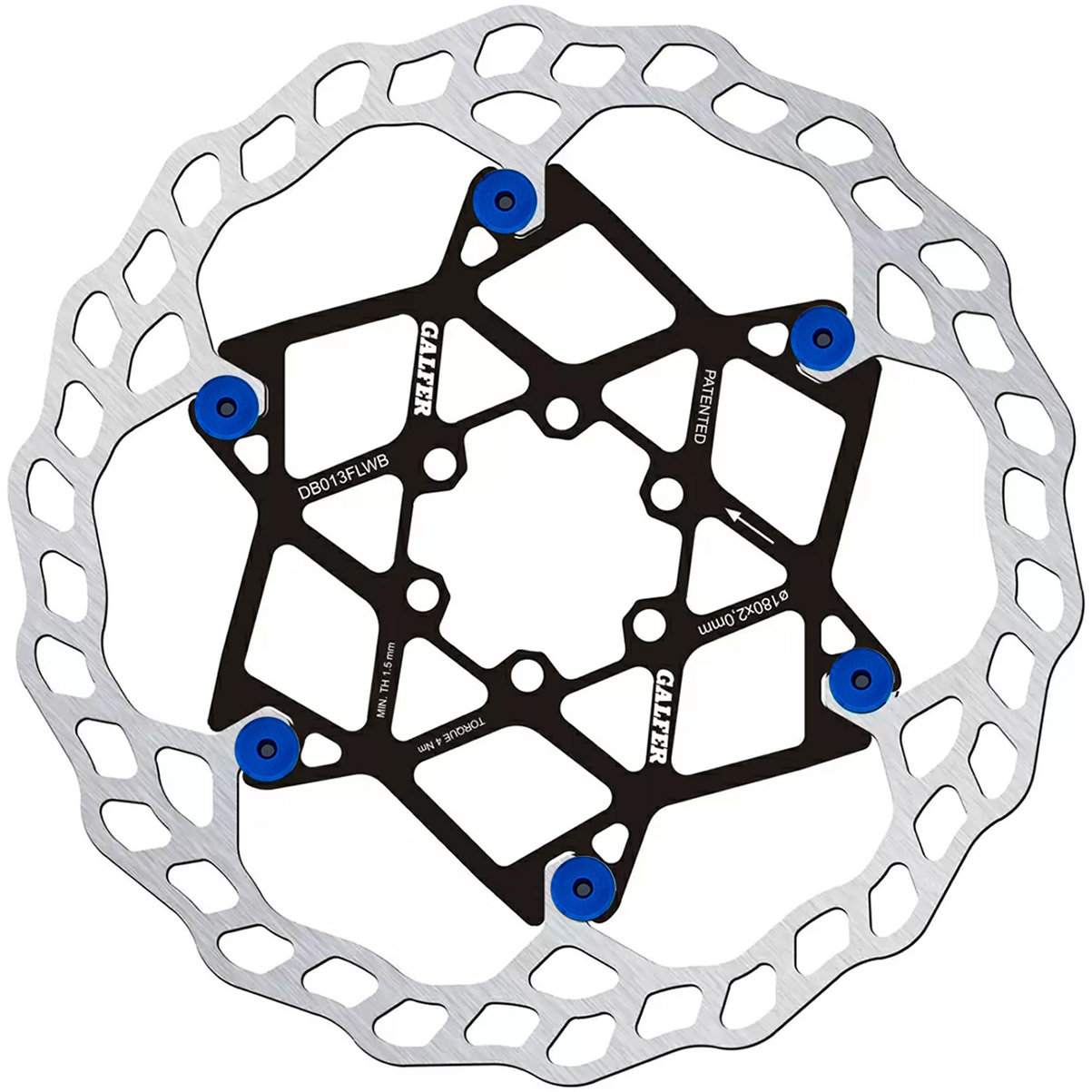 Galfer 180mm Rotor 6-Bolt 2.0mm Floating Blue  