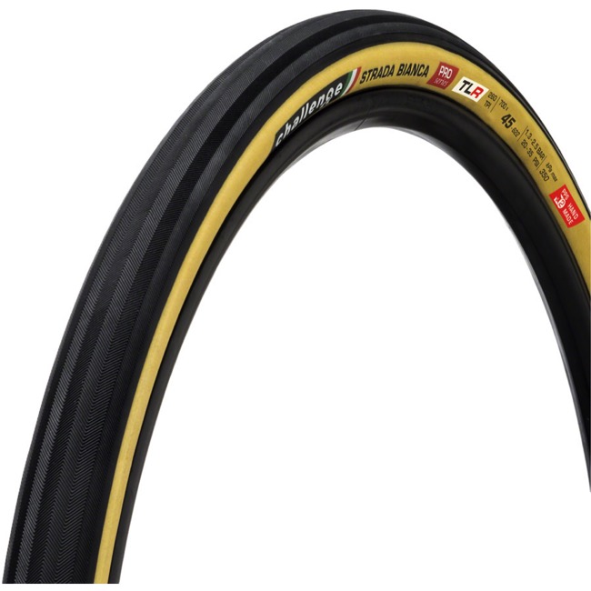 Challenge Tire Strada Bianca Pro TLR Tire 700 x 45 Black/Tan