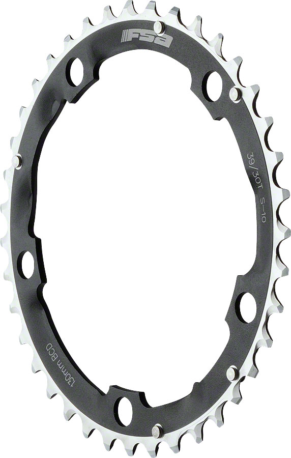 Full Speed Ahead Pro Road Triple Chainring - 39t 130 BCD Aluminum S-10 Black