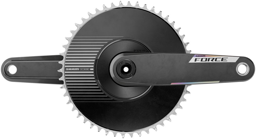 SRAM Force 1x Aero E1 Crankset Speed: 12/13 Spindle: 28.99mm BCD: Direct Mount SRAM 8 Bolt 50 DUB Black Road