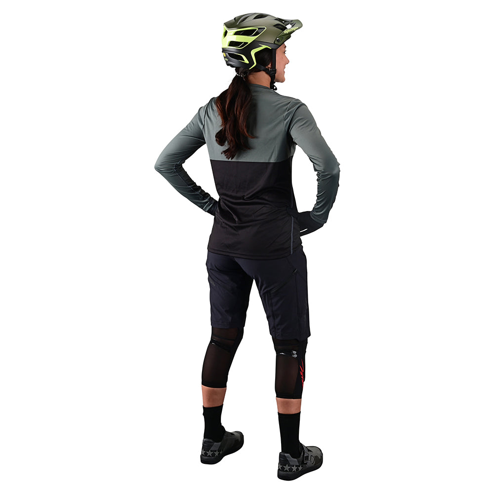 Womens Lilium LS Jersey Block Green / Black - Image 4