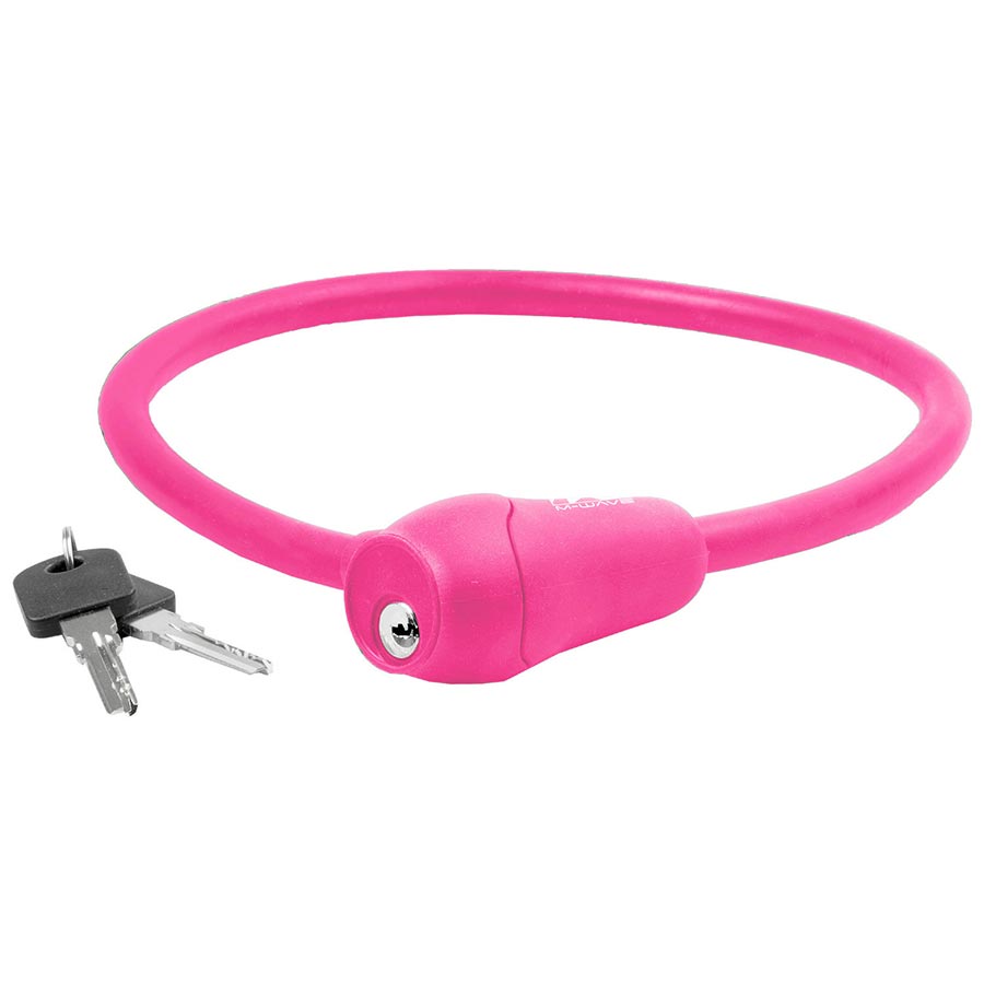 M-Wave S12.6 Silicone Cable lock Key 12mm 2' Pink