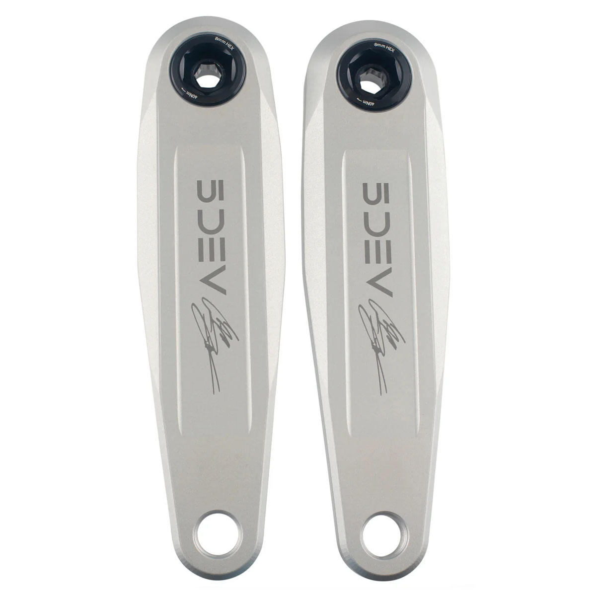 5Dev DH/Freeride Cranks 155mm No Spindle Clear/Silver