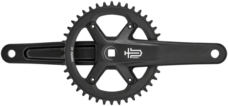 microSHIFT Sword BLK 1x Crankset - 9/10-Speed 110 Asym BCD JIS Square Taper Spindle Interface, Black - Image 6