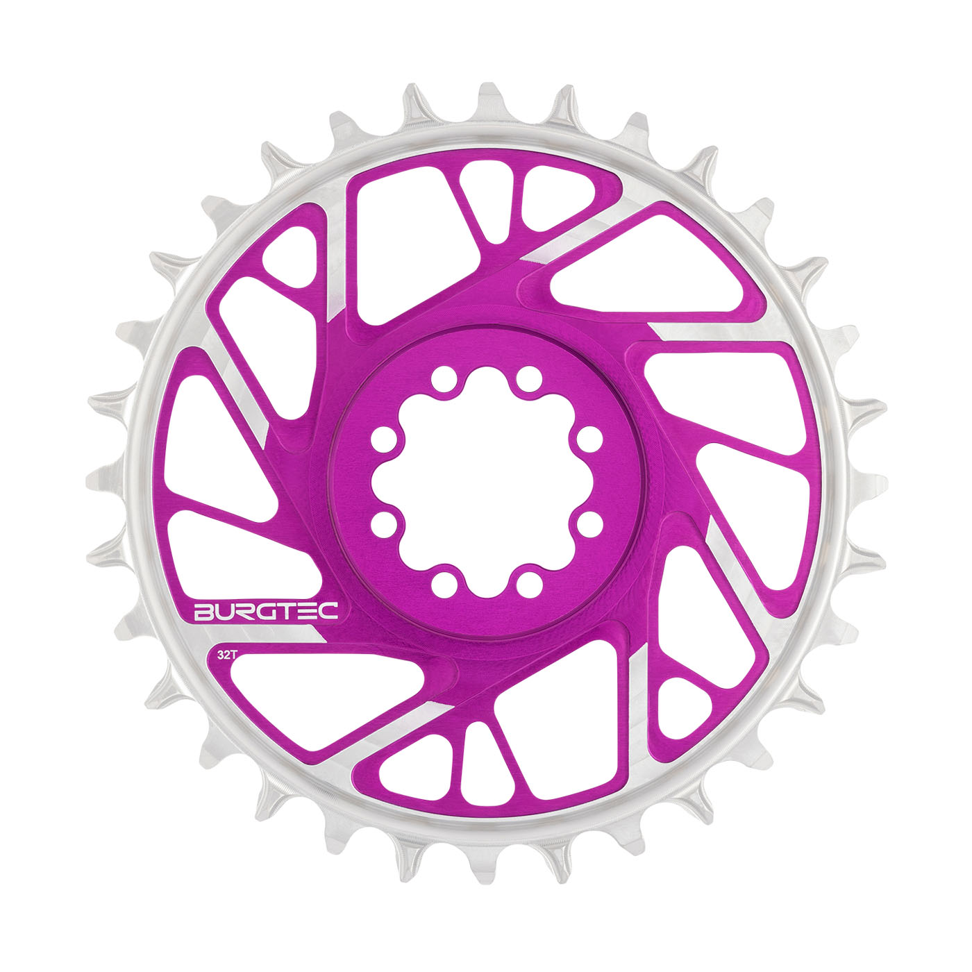Burgtec 3mm Offset Thick Thin Chainring SRAM 8-Bolt 32T Purp