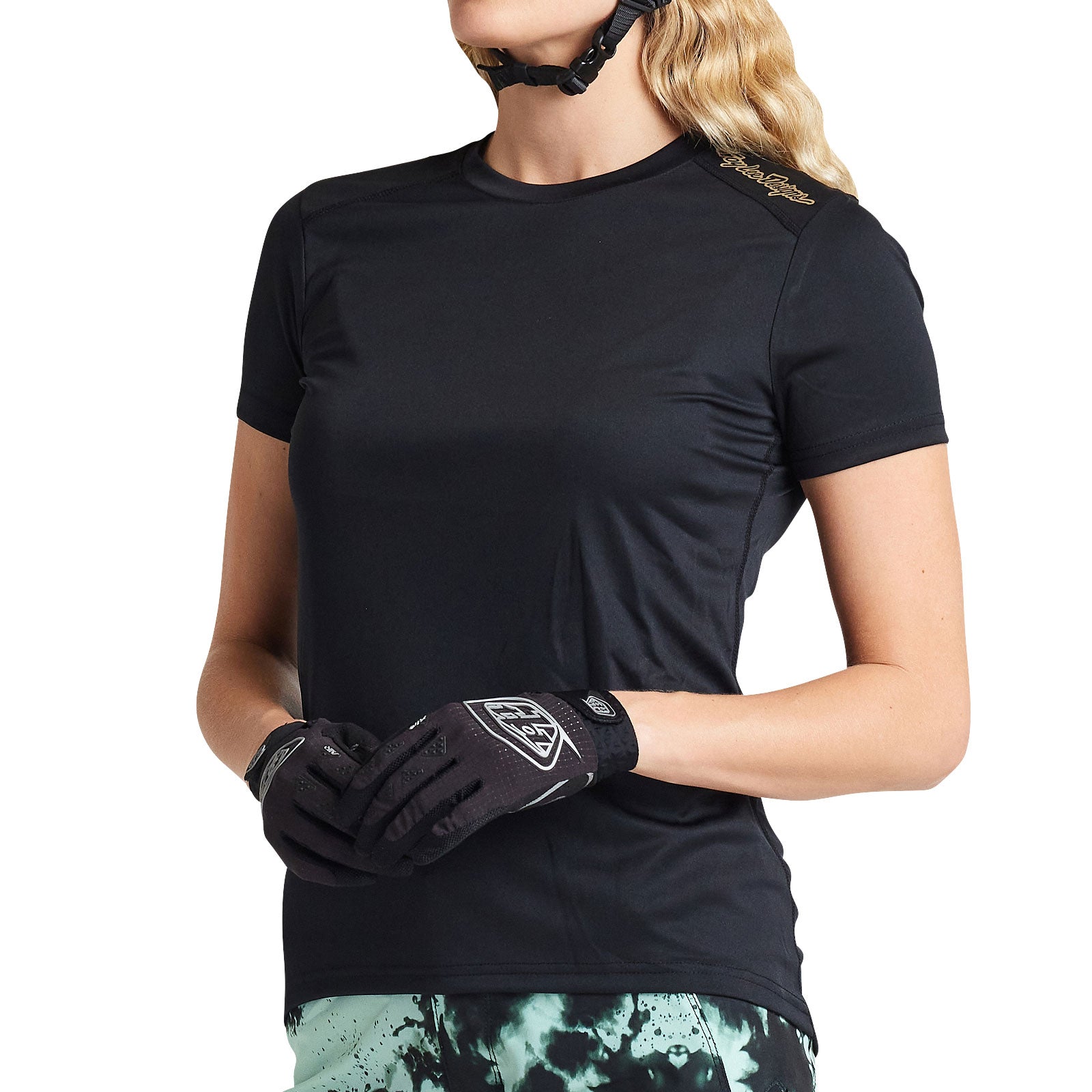 Womens Lilium SS Jersey Solid Black - Image 5