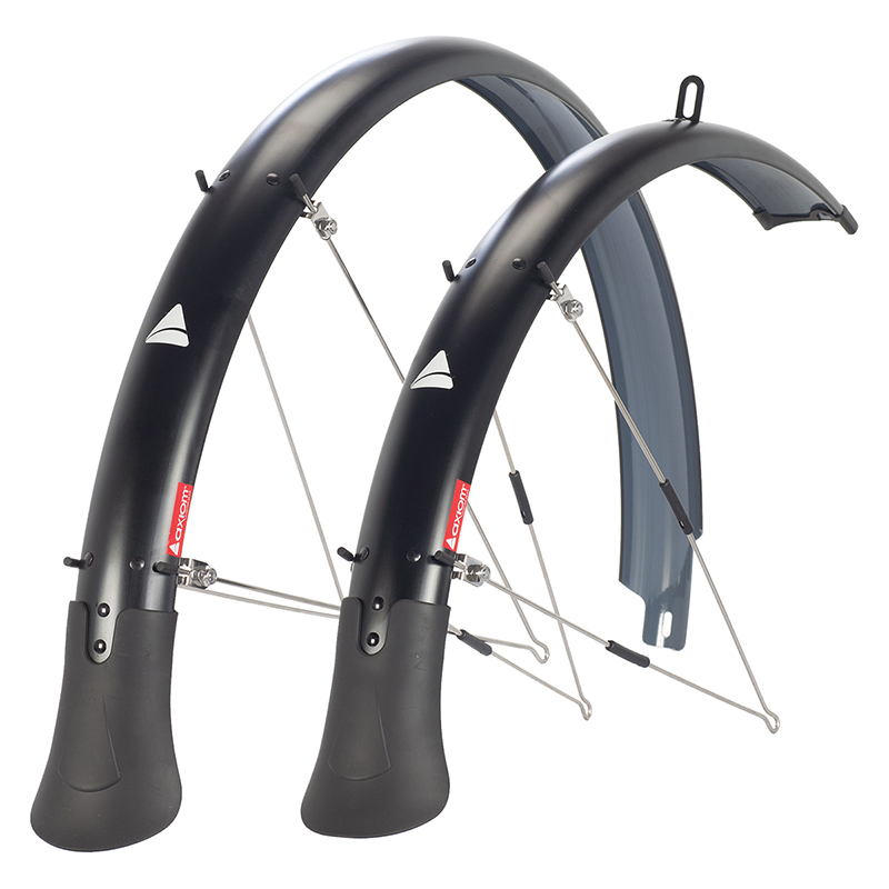 Axiom Flascheguard Fenders Pair Hybrid 700C x 60mm Polycarbonate Stainless Steel Matte Black 50mm / 1.96` 740g Axiom Flascheguard Fenders Pair Hybrid 700C x 60mm Polycarbonate Stainless Steel Matte Black 50mm / 1.96` 740g