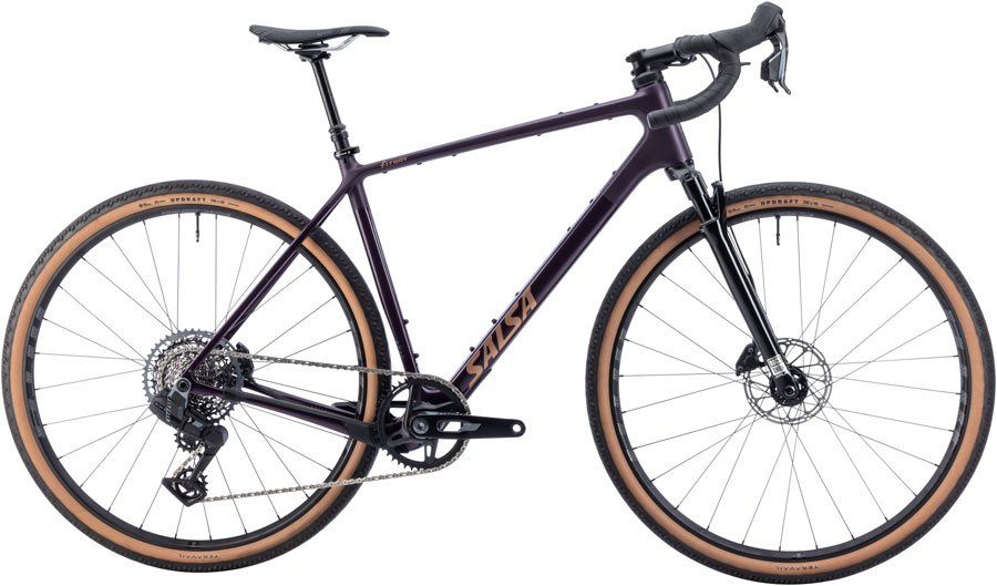 Salsa Flyway C Rival XPLR AXS 13 SUS Bike - 700c Carbon Blackberry