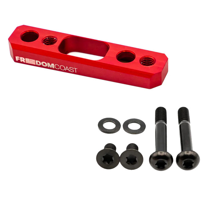 Freedom Coast Flat Mount Brake Adapter Rear 37mm Bolts +20 Red