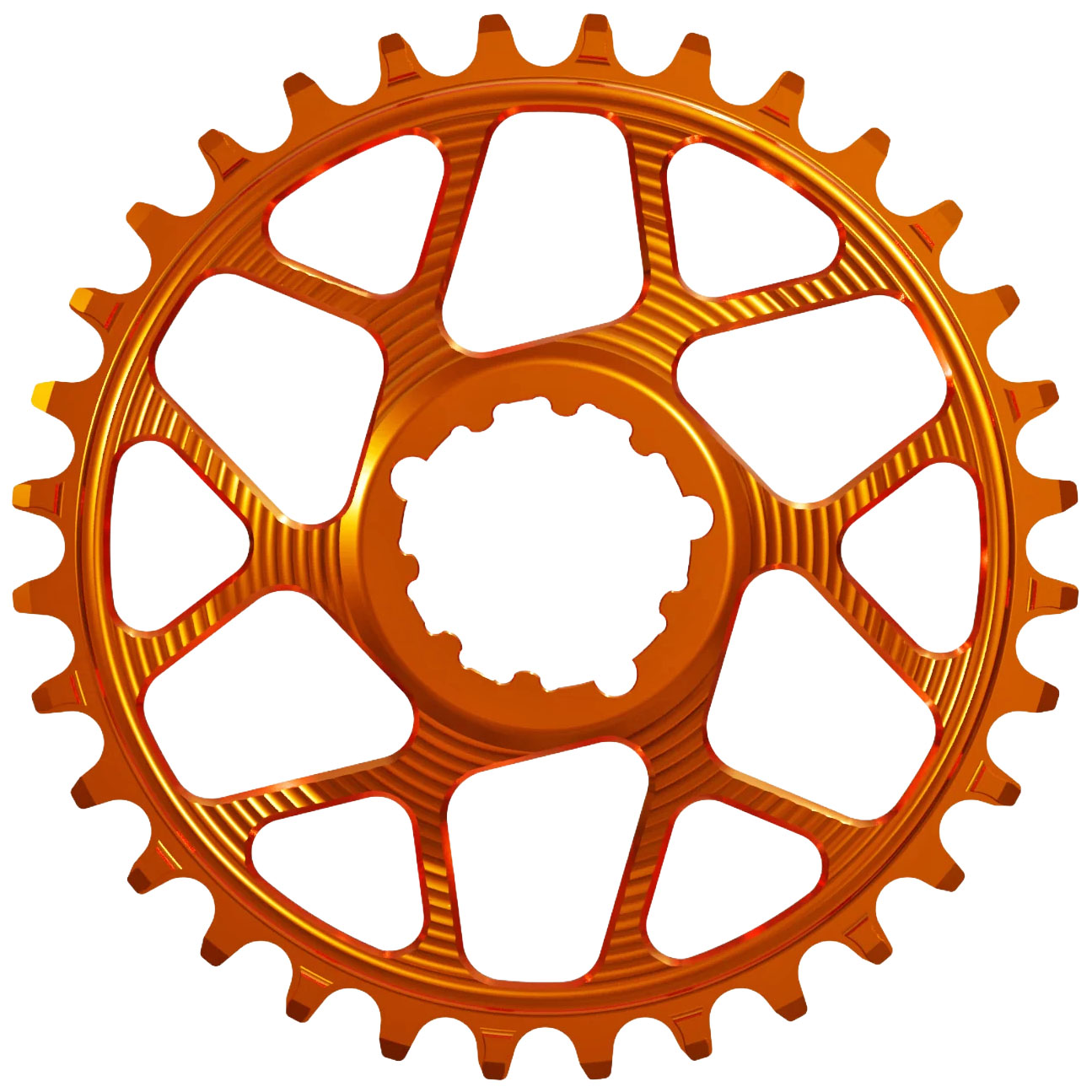 Works Components Round Chainring SRAM 3-Bolt 34T Boost 3mm Orange