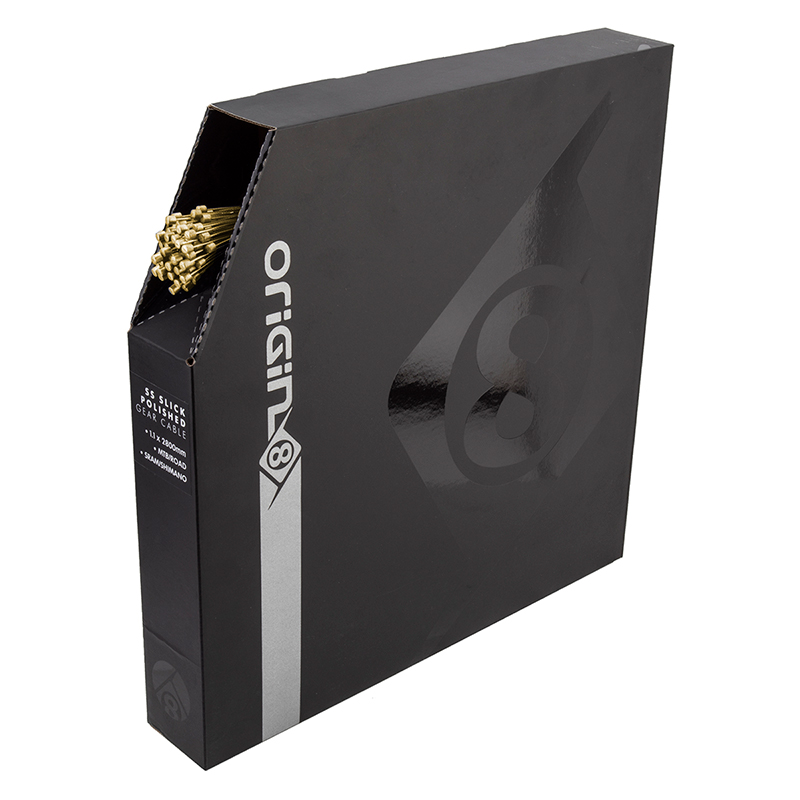 Origin8 SS SuperSlick Nano Gear Cable Front or Rear 2800mm 1.1mm SS Gold Box of 50 MTB/Road Origin8 SS SuperSlick Nano Gear Cable Front or Rear 2800mm 1.1mm SS Gold Box of 50 MTB/Road