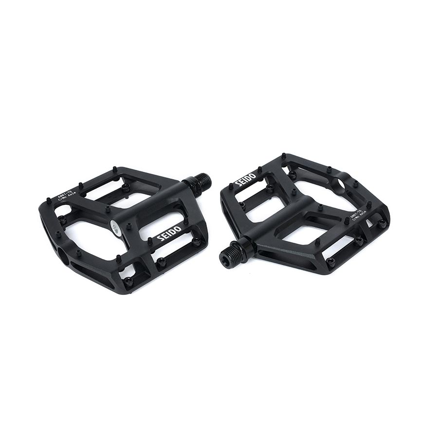 Seido Slicer Platform Pedals Body: Aluminum Spindle: Cr-Mo 9/16'' Black Pair