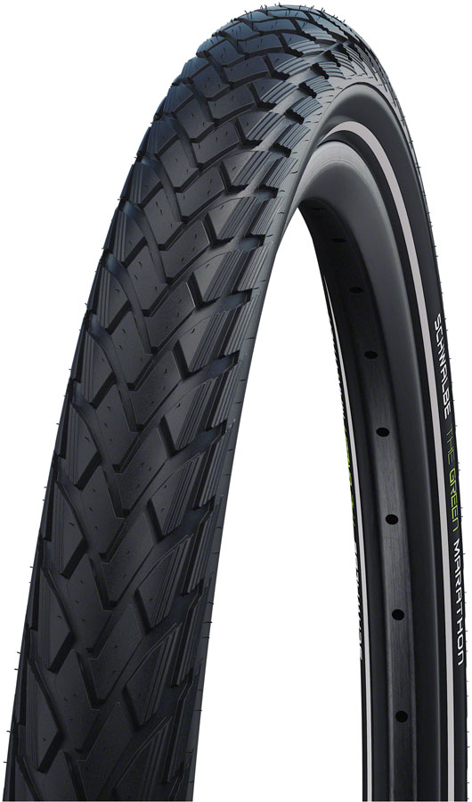 Schwalbe Green Marathon Tire - 20 x 1.75 Clincher Wire BLK/Reflective Performance Line GreenGuard TwinSkin Addix
