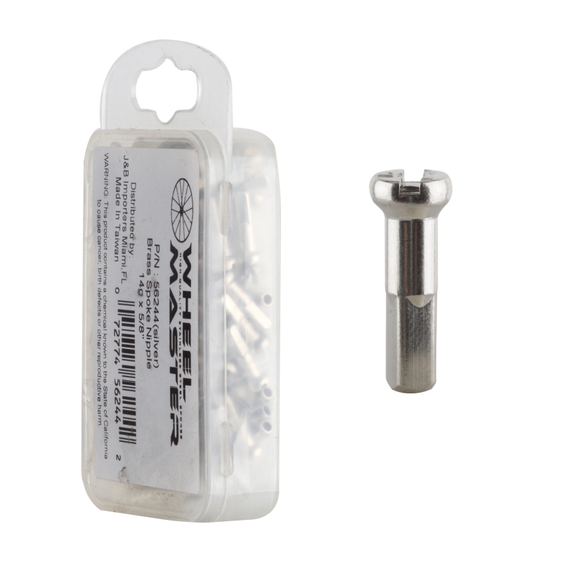 Wheel master Nipples Standard 2.0 (14G) 16mm Bag of 144 Brass Silver