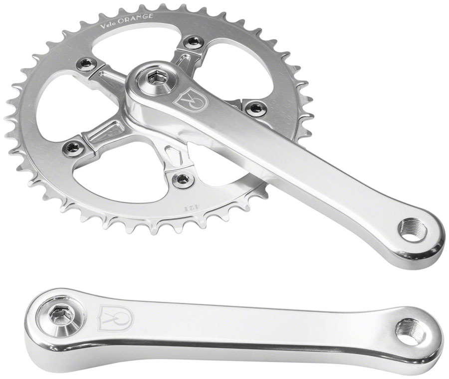 Velo Orange 1-Speed Crankset - 42t, Square Taper JIS Spindle Interface, Polished Aluminum variant 2