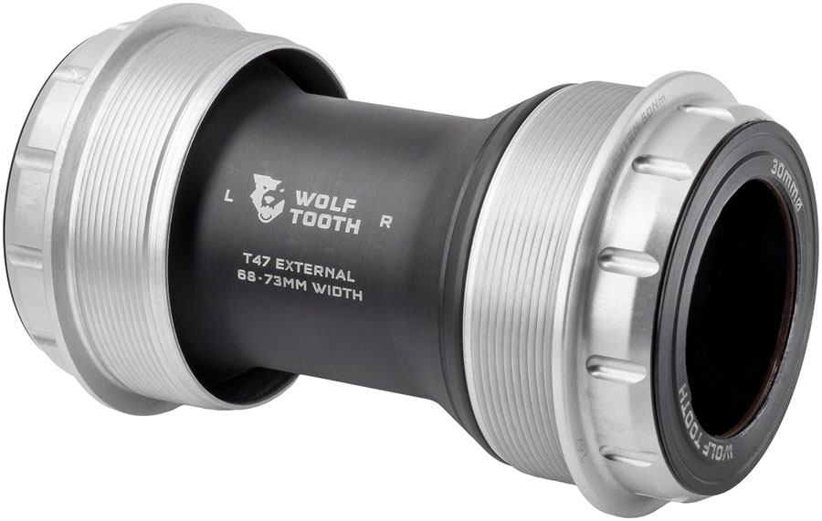 Wolf Tooth T47 External Bottom Bracket - T47 External 68/73mm For 30mm Spindle Raw Silver