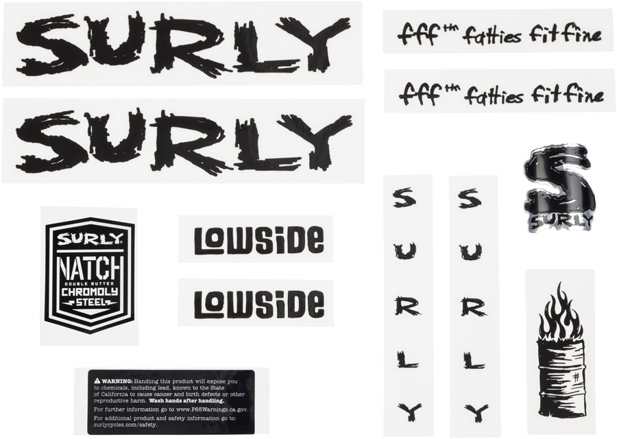 Surly Lowside Frame Decal Set